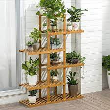 Magshion Wooden Flower Stands Plant Display Rack Choose 6 Shelves Walmart Com Wood Plant Stand Flower Stands Plant Stand