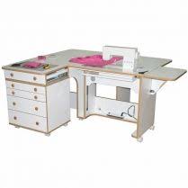 5280 81 El Quilting Cabinet Pictured With Optional 51 Caddie Sewing Cabinet Sewing Machine Cabinet Small Sewing Rooms