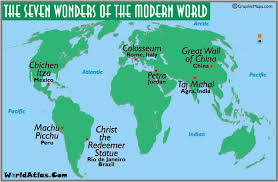 Seven Wonders Of The Modern World Map And Information Page Seven Wonders Wonders Of The World Wonder