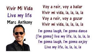 Check spelling or type a new query. Marc Anthony Vivir Mi Vida Lyrics English And Spanish Translation Meaning Letras En Ingles Youtube