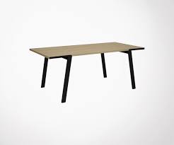 Table Salle A Manger Design Minimaliste Bois Metal Marque Temahome