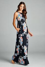 bunch of floral dress black racerback maxi dress