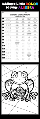 Students Will Practice The Elimination Method For Solving Systems Of Equations In This Coloring Activity Systems Of Equations School Algebra Middle School Math