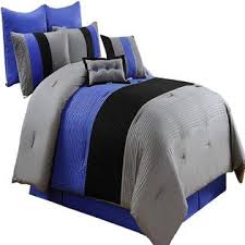 Compare prices on popular products in bedding. Chezmoi Collection 8 Pieces Luxury Striped Comforter Set California King And Gray Black Blue