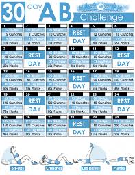 30 Day Ab Challenge With Free Printable The Quiet Grove