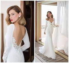 Time after time champagne floral jacquard puff sleeve jumpsuit. Bohemian Style Wedding Dress Mermaid Chiffon Long Sleeve Bridal Gown Lace Sweetheart Low Cut Vestido De Novia Casamento Backless Gown Embroidery Gown Beadeddress Marie Aliexpress