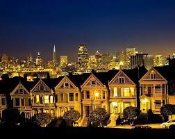 City Lights Night San Francisco Alamo San Francisco City Lights City That Never Sleeps