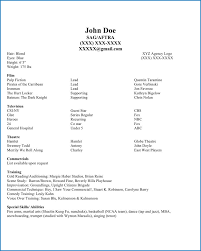 Acting Resume Template No Experience Templateral