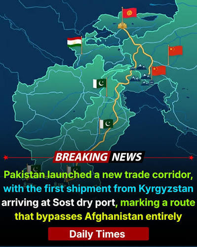 Pakistan has achieved another regional landmark by successfully  operationalizing a new transit trade route that connects Kyrgyzstan and  other Central Asian Republics directly to the Arabian Sea, notably  bypassing traditional passages through