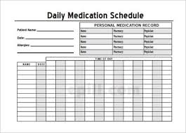 Home Medication Chart Template Printable Daily Medication