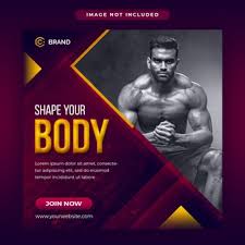 Gym And Fitness Social Media Post And Web Banner Template Social Media Post Web Banner Banner Template