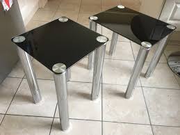 Used, new hygena space saving alena two tone dinin. Hygena Matrix Nest Of 2 Tables Black Glass And Chrome For Sale In Nenagh Tipperary From Arthur011080