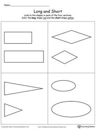 free long and short shapes teacher worksheets math preschool worksheets kids worksheets preschool