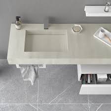 2500 mm with 2 integrated sinks concrete