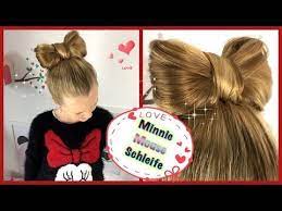 Minnie Mouse Schleife Hochsteckfrisur Schleifendutt Frisur Fur Madchen Schleifendutt Frisur Hochgesteckt Frisur Kinder Madchen