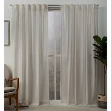 Set Of 2 96 X54 Muskoka Teardrop Slub Embellished Hidden Tab Top Curtain Panel Natural Exclusive Home Home Curtains Exclusive Home Curtains