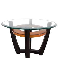 It's no longer a difficult thing to bring what you want home by investing a smaller amount of money. 90 Off Raymour Flanigan Raymour Flanigan Round Glass Top And Wood End Table Tables