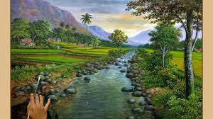 Untuk membuatnya perlu dibuat sketsa pemandangannya dulu supaya mudah. Cara Menggambar Melukis Pemandangan Alam Indah How To Draw Beautiful Landscape By Dandan Sa 56 Youtube