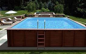Pool Schwimmbecken Auf Und Erdeinbau Holzwand Rechteck Pool 8 34m X 4 90m X 1 38m Ohne Sandfilter Aff Link Holzpool Holzwand Pool Im Garten
