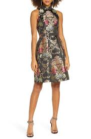 Chi Chi London Amberly Jacquard Fit Flare Cocktail Dress Fashion Clothes Women Cocktail Dress Cocktail Dresses Online