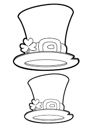 St Patrick S Day Outlines And Patterns Leprechaun Hat Template Leprechaun Hats Hat Template Coloring Pages