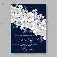 White Hydrangea On Blue Background Vector Floral Card For Wedding Invitation Template Invitation Template Wedding Invitation Templates Hydrangeas Wedding Wedding Invitations
