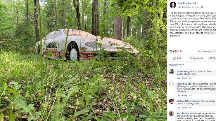Dale Earnhardt Jr. searched a year for car on his own land | Charlotte  Observer