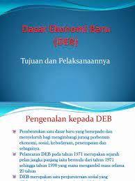Dasar ekonomi baru merupakan satu bentuk perancangan yang dilancarkan oleh kerajaan dalam tahun 1970 melalui rancangan malaysia kedua. Dasar Ekonomi Baru