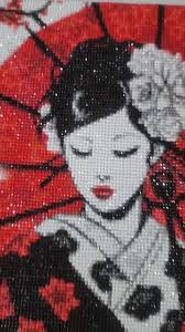 Finished and Unframed Diamond Art Asian Woman