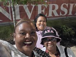 SOS Sports Enthusiasts Leads Mildred Blackshear and Yawna Jones lead the  cheers during the Alcorn State vs Alabama A&M game during the recent  football game at Louis Crews Stadium. #soaringwithaka #akaego1949  #egochapter1949 #