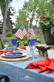 Simple Patriotic Table Decor Home With Holliday Table Decorations Decor Patriotic Decorations