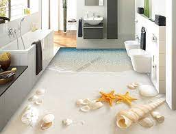 Le sol de salle de bain peut être recouvert de matériaux très différents. Design 3d Revetement De Sol Trompe Åil Salle De Bain Cuisine Les Coquillages Sur Sable Blanc Atelier Wybo