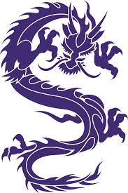 Black And Purple Dragon Logo Asian Dragon Body Vinyl Decal