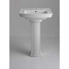 Its sleek design combines curved and beveled edges to suit an array of design motifs. Kohler Archer Pedestal Combo Bathroom Sink At The Home Depot This One Has More Usuable Surface Area Than Most And I Think Th Kohler Archer Sink Pedestal Sink