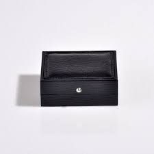 Deri Kapli Mentese Kapakli Hediyelik Kol Dugmesi Kutusu Siyah Card Holder Card Case Wallet