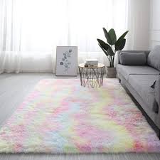 Consider a living room carpet that features a lifetime stain warranty. Rainbow Fluffy Rugs Anti Skid Shaggy Area Rug Dining Room Carpet Floor Mat Home Bedroom Wish
