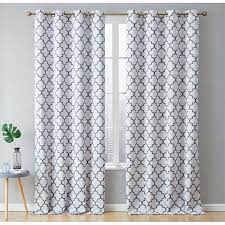 Ambesonne leaf 2 panel curtain set, watercolor style pattern with dollar eucalyptus leaves and branches, lightweight window treatment living room bedroom decor, 56 x 63, green pale brown white room darkening rod pocket curtain panels (set of 2) by east urban home. Andover Mills Temescal Lattice Geometric Blackout Thermal Grommet Curtain Panels Reviews Wayfair