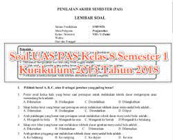 Kisi kisi pas bahasa sunda kelas 8 semester 1 kurikulum 2013. Soal Uas Pas Kelas 8 Semester 1 Kurikulum 2013 Tahun 2018 2019 Soal Terbaru