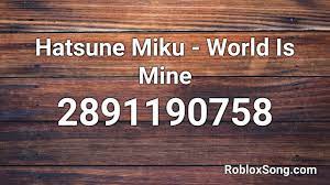 More than 40,000 roblox items id. Hatsune Miku World Is Mine Roblox Id Roblox Music Code Youtube