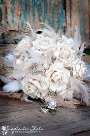 Relaxed feather wedding feather bouquet by clearphotography image credit: Feathers Wedding Flowers White Wedding Bouquets Wedding Bouquets