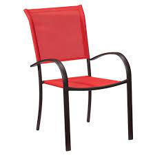 I tried to rock them side to side and there wasn't any movement. Mix And Match Stackable Sling Outdoor Dining Chair In Ruby Fcs70391 Ruby The Home Depot Outdoor Dining Chairs Outdoor Chairs Outdoor Wicker Rocking Chairs