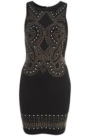 Stud Sleeveless Bodycon Dress Studded Bodycon Dress Fashion Black Studded Dress