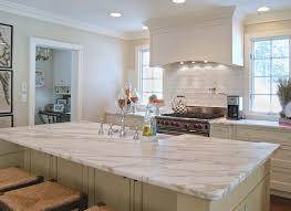 white carrera extra marble kitchen