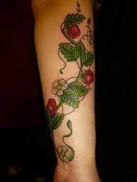 It expresses the charm of feminity when applied the right design. Strawberry Tattoo Strawberry Tattoo Vine Tattoos Hand Tattoos