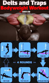 10 Home Bodyweight Exercises To Hammer Your Delts And Traps In To Shape Gymguider Com In 2020 Traps Workout Bodyweight Workout Weight Workout Plan