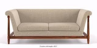 Futon sofa bed linen upholstered, convertible sofa couch, living room sleeper sofa with solid wood legs, 74 x 35.8 x 30.3 inches, folding split back sofa for compact living space apartment dorm. Wooden Sofa Sets Upto 40 Off 2021 Designs Urban Ladder