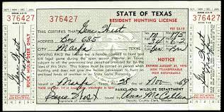 See full list on tpwd.texas.gov Gene West S Hunting License From 1969 The Portal To Texas History