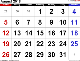 August 2018 Calendar Pdf August Calendar Monthly Calendar Template November Calendar