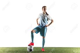 Most soccer haircuts have something in common. Young Female Football Or Soccer Player With Long Hair In Sportwear Stock Photo Picture And Royalty Free Image Image 123291879