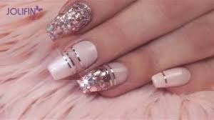 46) creative rhinestones glitter and rose nails Jolifin Hexagon Glittermix Luxury Rose Gold Pretty Nail Shop 24